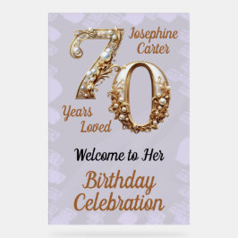 Señal Acrílica 70.º Fiesta elegante