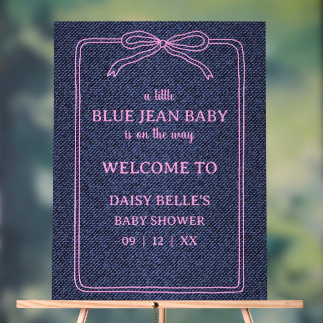Señal Acrílica A Little Blue Jean Baby Denim Girl Baby (Neutral )