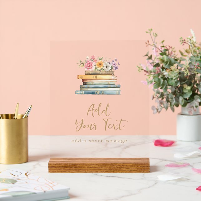 Señal Acrílica A Nueva Capítulo Libros Fiesta de Despedida de Sol (A New Chapter Books Bridal Shower Acrylic Sign b Painted Paperie
)