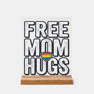 Señal Acrílica Abrazos Gratis de Mamá Orgullo Corazón Diseño de C