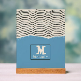 Señal Acrílica Abstract minimalist artistic lines Monogram