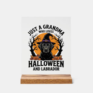 Señal Acrílica Abuela Halloween Labrador Divertido Vintage_1