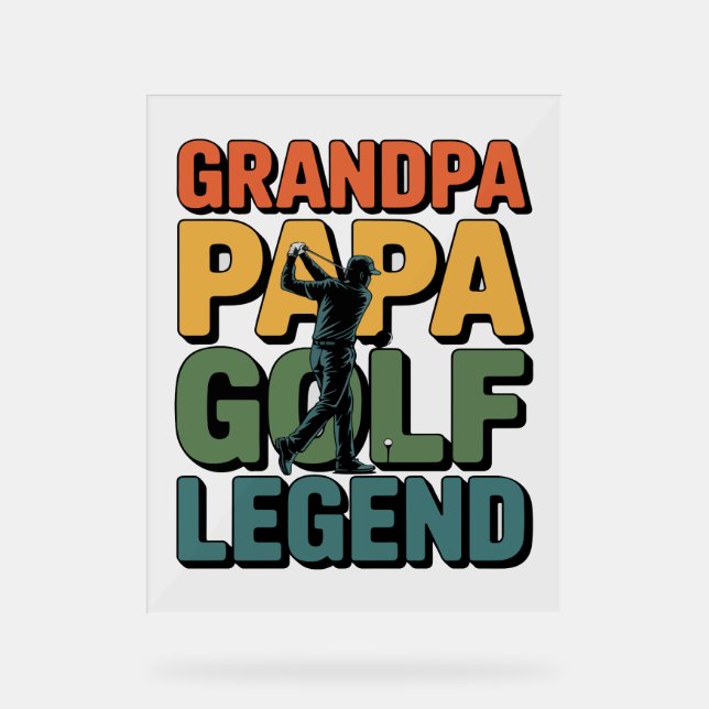 Señal Acrílica Abuelo abuelo de la leyenda del golf (Anverso)