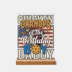 Señal Acrílica Abuelo del Niño de Cumpleaños Galleta Leche Camisa