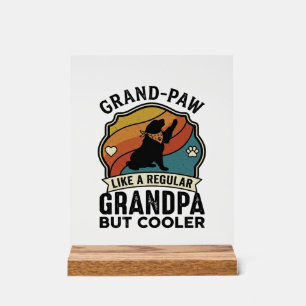 Señal Acrílica Abuelo Pata Abuelo Perro Retro Atardecer Bandana_1