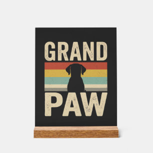 Señal Acrílica Abuelo Pata Perro Vintage Retro
