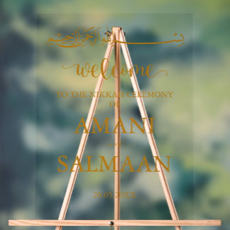 Señal Acrílica Aclaración de entrada de Bodas islámicos musulmane