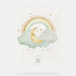 Señal Acrílica Acrylic Nursery Sign | Sleeping Moon & Pastels
