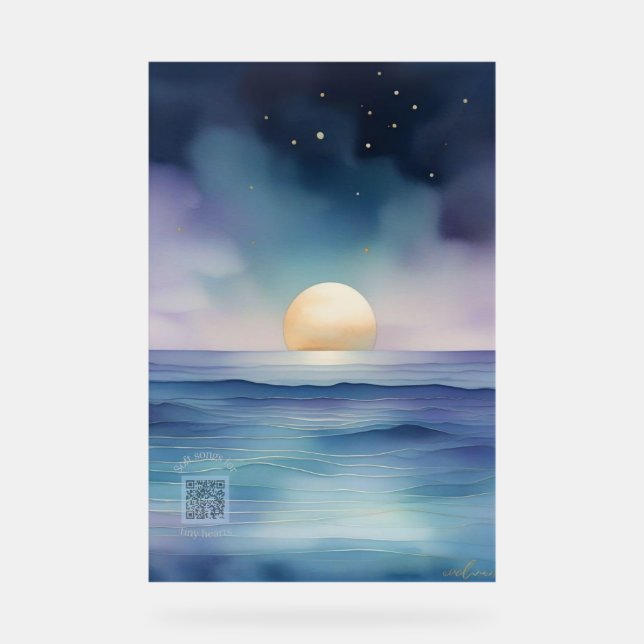 Señal Acrílica Acrylic Nursery Sign | Watercolor Ocean (Anverso)