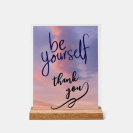 Señal Acrílica Acrylic Sign  be self  thank you  self love