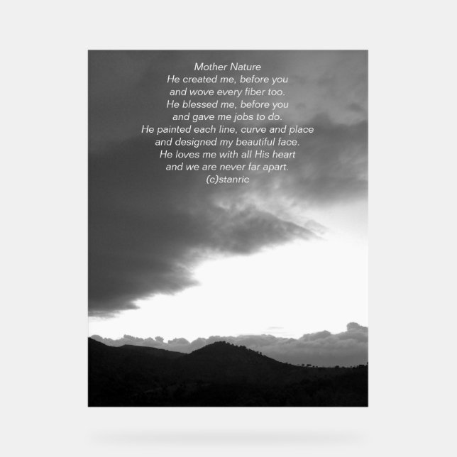 Señal Acrílica Acrylic Sign POEM ON PHOTOGRAPH DESIGN (Anverso)