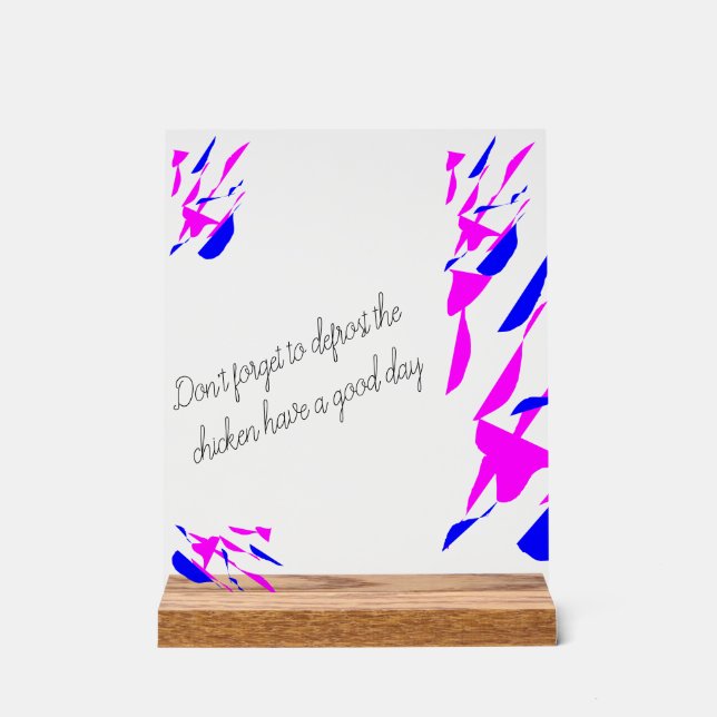 Señal Acrílica Acrylic sign with stand (Anverso)