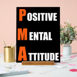 Señal Acrílica Actitud mental positiva del decorador de oficina m