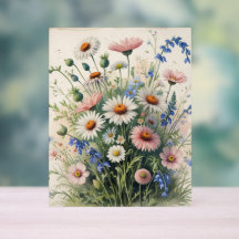 Acuarela de flores silvestres botánicas Acrílico –