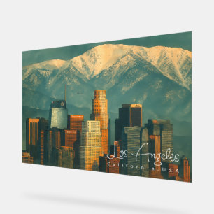 Señal Acrílica Acuarela Vintage de Los Ángeles   Retro California