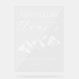 Señal Acrílica Adventure Awaits Personalized Wedding