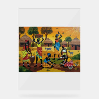 Señal Acrílica African women at work Throw Cushion