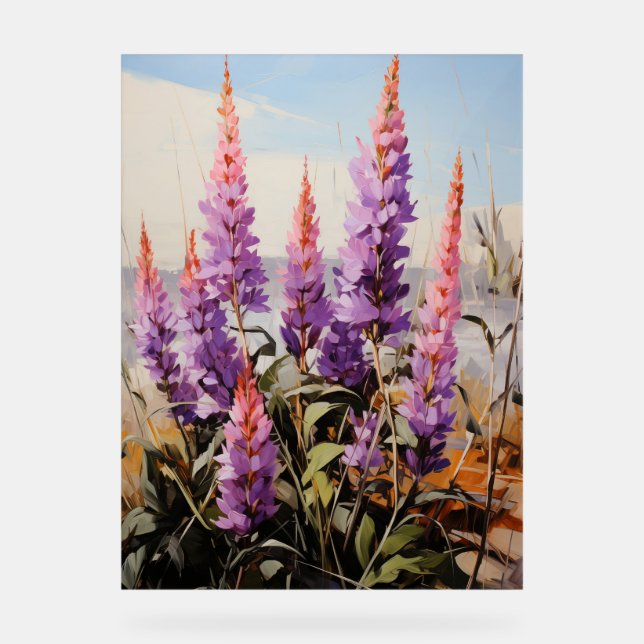 Señal Acrílica Agastache - Impasto Floral (Anverso)