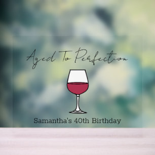 Señal Acrílica Ageto A Perfection Wine 40 cumpleaños