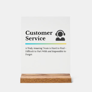 Señal Acrílica Agradecimiento al Servicio de Atención al Cliente