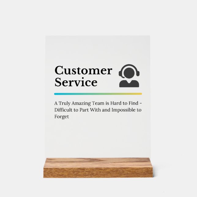 Señal Acrílica Agradecimiento al Servicio de Atención al Cliente (Anverso)