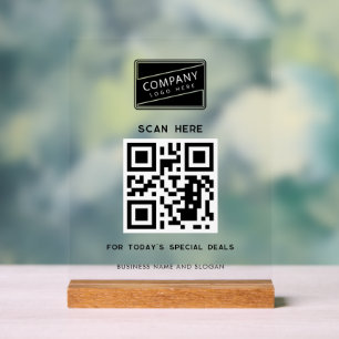 Señal Acrílica Agregar el logotipo comercial y el código QR de la