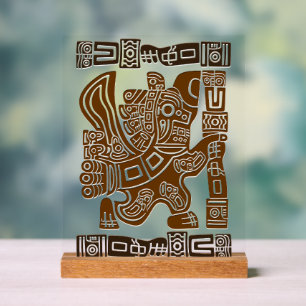 Señal Acrílica Águila azteca guerrera arte tribal antiguo