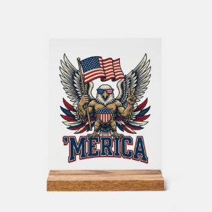 Señal Acrílica Águila Patriótica Merica Camiseta Diseño Vector Vi