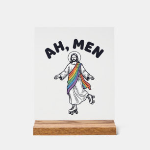 Señal Acrílica Ah Hombres Patinaje En Línea Fe Diseño Vectorial_1