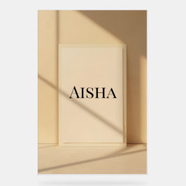 Señal Acrílica Aisha Elegant Name Poster – Personalized Typograph