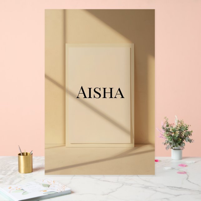 Señal Acrílica Aisha Elegant Name Poster – Personalized Typograph (Boda)