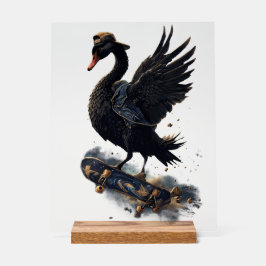 Señal Acrílica Alas de la libertad el cisne negro en el patinaje.