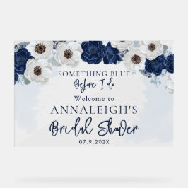 Señal Acrílica Algo Azul Antes de Hacer Fiesta Floral de Despedid