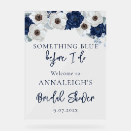 Señal Acrílica Algo Azul Antes de Hacer Floral Despedida de Solte