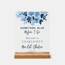 Señal Acrílica Algo Azul Antes De Hacer Una Ducha Bridal Elegante