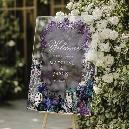 Señal Acrílica Alicia negra vintage floral en Boda de Maravilla