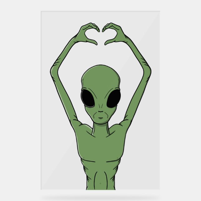 Señal Acrílica Alien Heart Pose (Anverso)