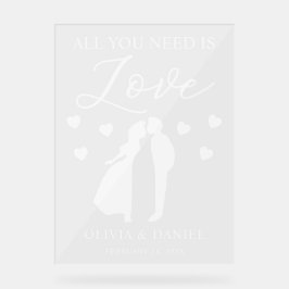 Señal Acrílica All You Need is Love Custom Wedding