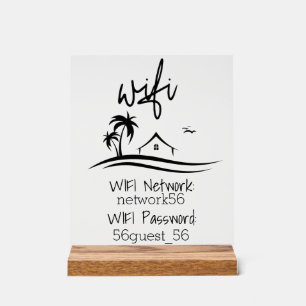 Señal Acrílica Alquiler de casa de vacaciones con Wifi Casa de pl