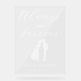 Señal Acrílica Always & Forever Minimal Elegant Wedding Welcome