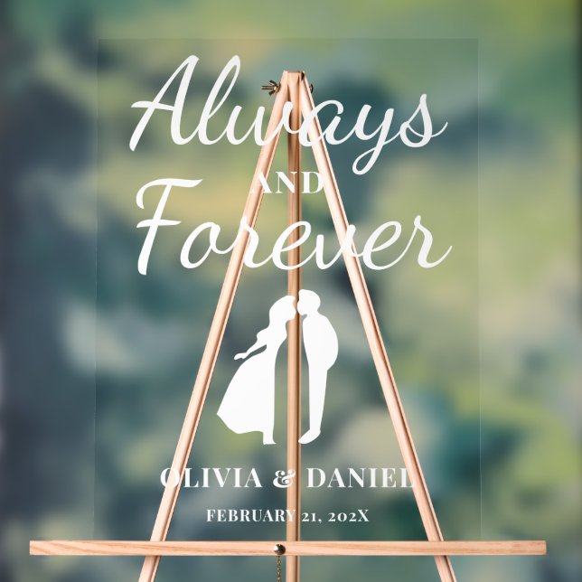 Señal Acrílica Always & Forever Personalized Wedding Welcome (Neutral )