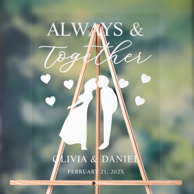 Señal Acrílica Always & Together Personalized Wedding (Neutral )