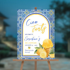 Señal Acrílica Amalfi Tiles Fiesta italiano 40 cumpleaños