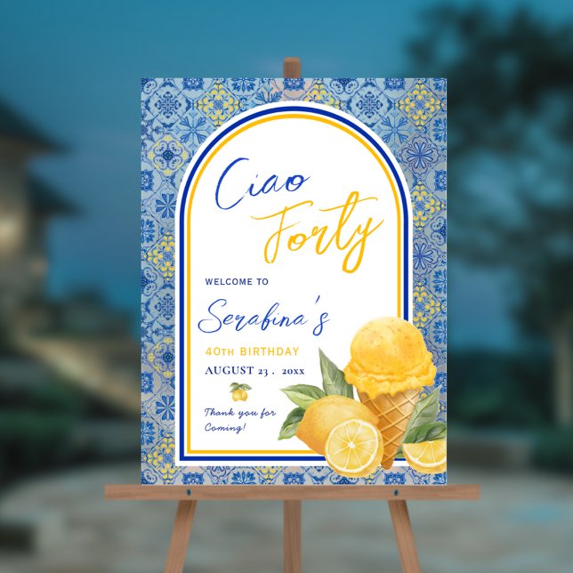 Señal Acrílica Amalfi Tiles Fiesta italiano 40 cumpleaños (Subido por el creador)