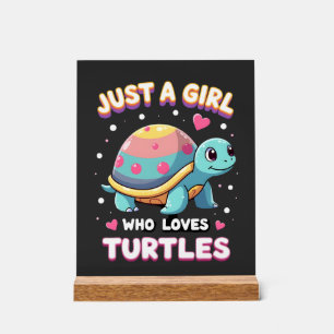 Señal Acrílica Amantes de la tortuga reptil marino solo una chica