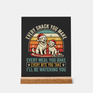 Señal Acrílica Amantes de los Perros de Navidad Snack Viendo