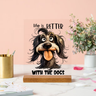 Señal Acrílica Amantes del perro divertido arte de palabras