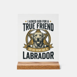 Señal Acrílica Amigo Verdadero Labrador Diseño Vintage Amante de