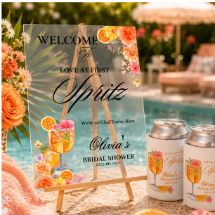 Señal Acrílica Amor a Primera Spritz Bienvenida a la Despedida de