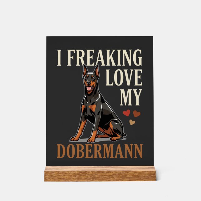 Señal Acrílica Amor Dobermann Amante Perros (Anverso)